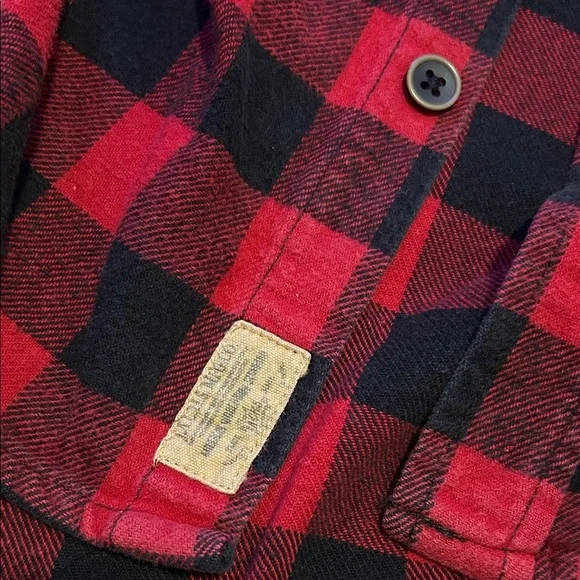 Jachs Red and Black Heavyweight Plaid Men's Flannel - Picture 3 of 8